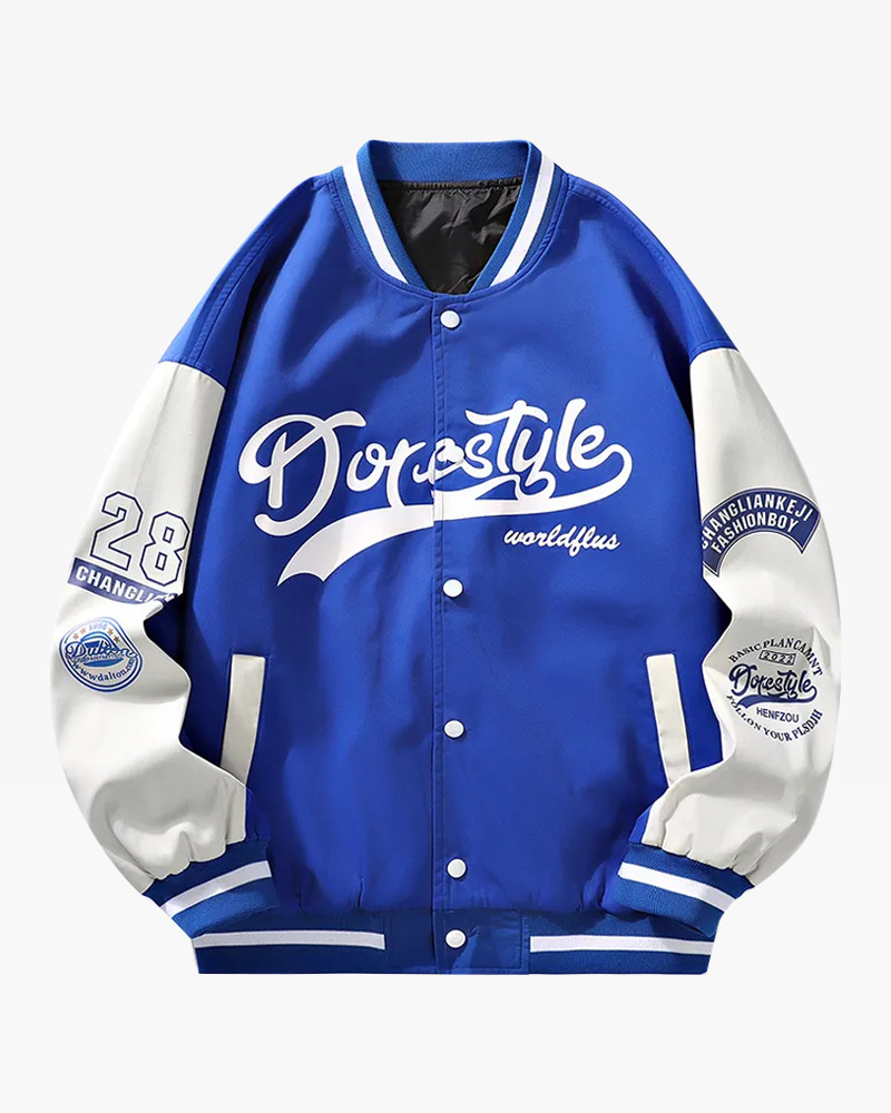 Y2K Blue And White Varsity Jacket - Retro 90S Fashion, Grunge, And Summer Y2K Outfits