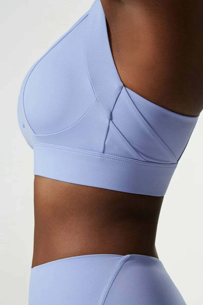 Y2K Blue Sports Bra Top - Retro 90S Grunge, Summer Y2K Outfits, Popstar & Club Fashion