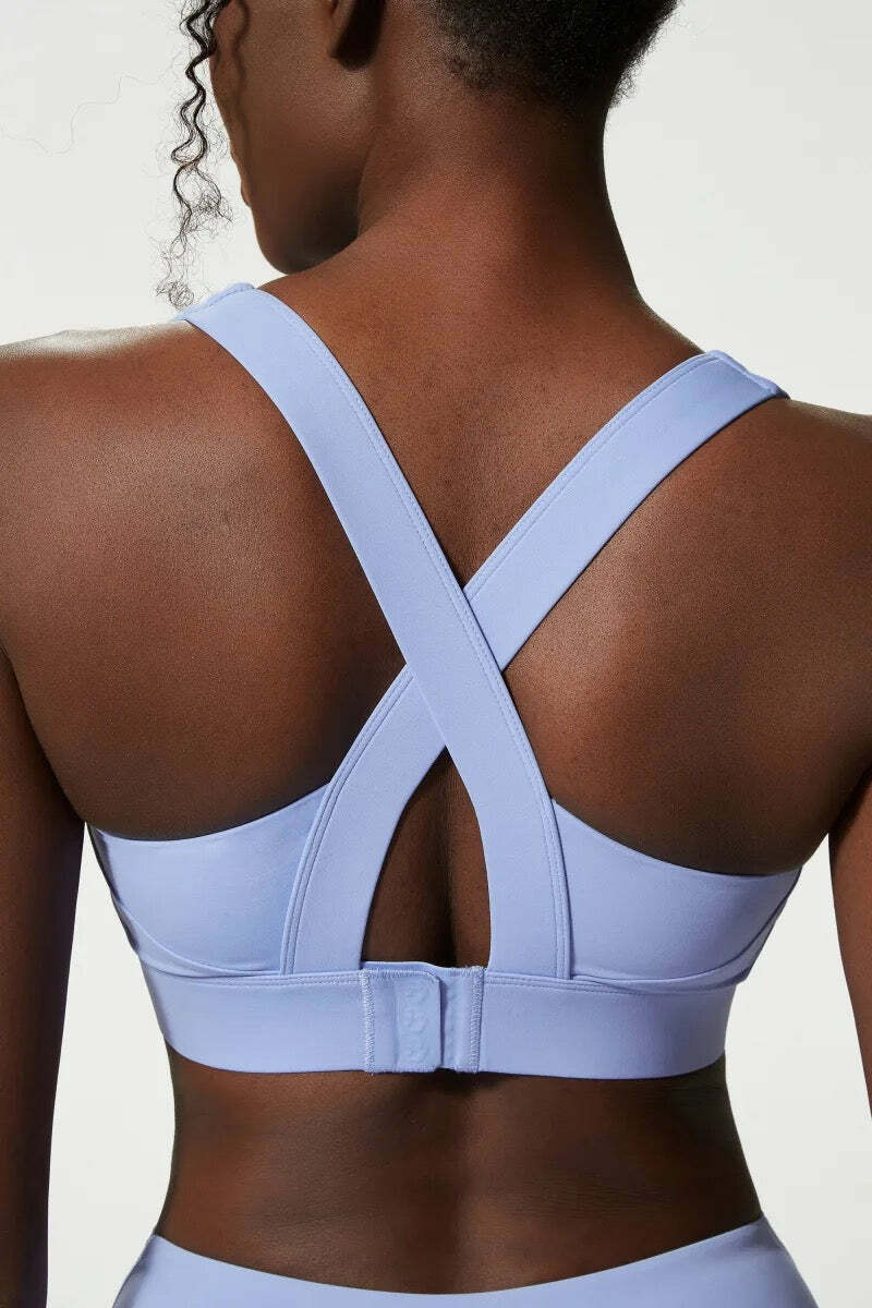 Y2K Blue Sports Bra Top - Retro 90S Grunge, Summer Y2K Outfits, Popstar & Club Fashion