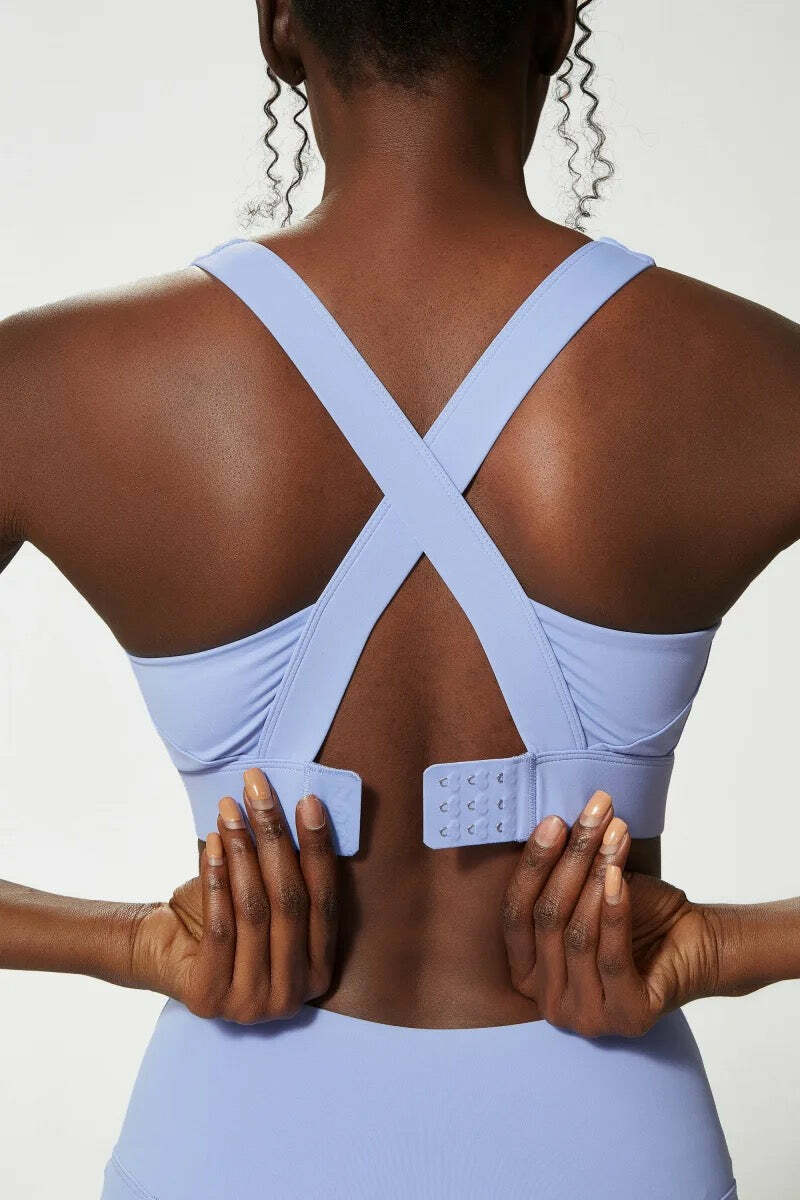 Y2K Blue Sports Bra Top - Retro 90S Grunge, Summer Y2K Outfits, Popstar & Club Fashion