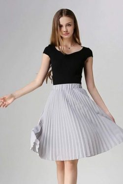 Y2K Chiffon Pleated Long Skirt - Retro 90S Grunge, Summer Outfits, Pastel Goth Fashion