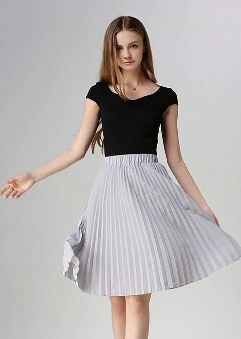 Y2K Chiffon Pleated Long Skirt - Retro 90S Grunge, Summer Outfits, Pastel Goth Fashion