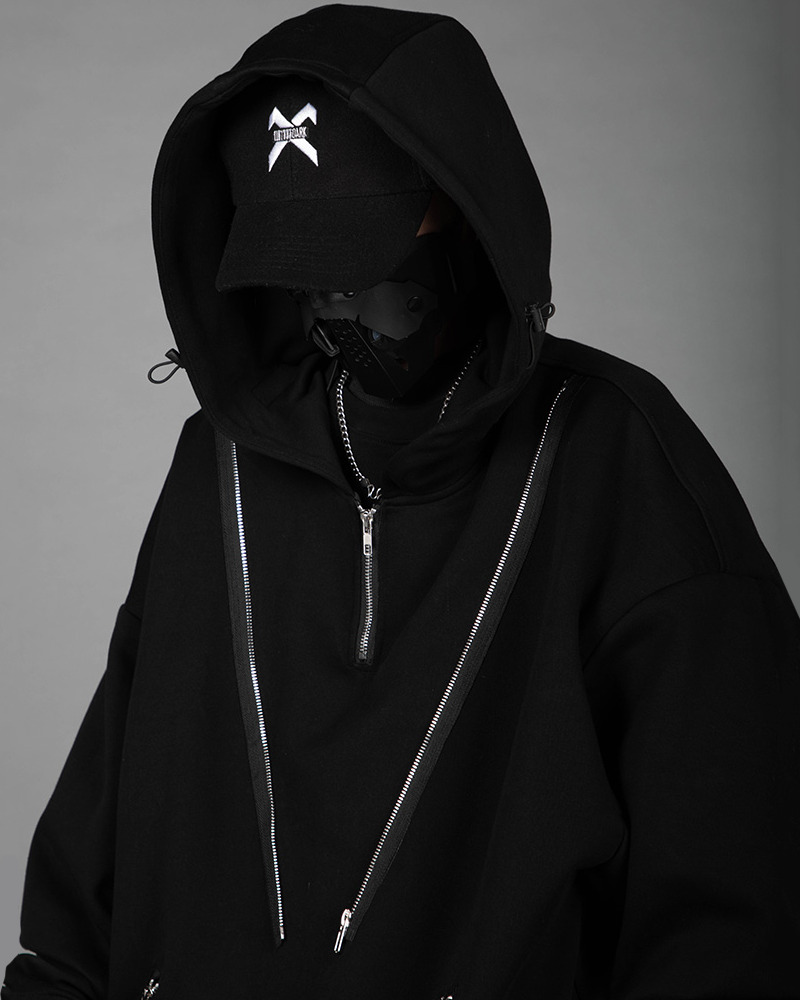 Y2K Cyberpunk Techwear Hoodie - 90S Grunge, Retro Style, Y2K Summer & Party Outfits