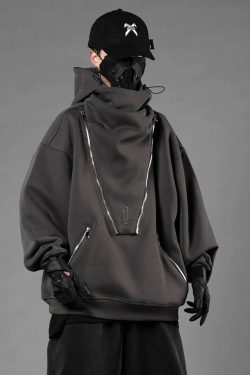 Y2K Cyberpunk Techwear Hoodie - 90S Grunge, Retro Style, Y2K Summer & Party Outfits