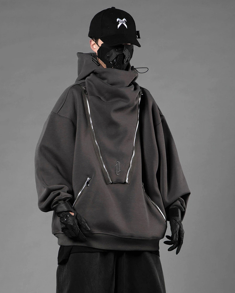 Y2K Cyberpunk Techwear Hoodie - 90S Grunge, Retro Style, Y2K Summer & Party Outfits