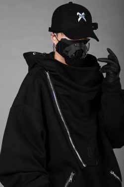 Y2K Cyberpunk Techwear Hoodie - 90S Grunge, Retro Style, Y2K Summer & Party Outfits