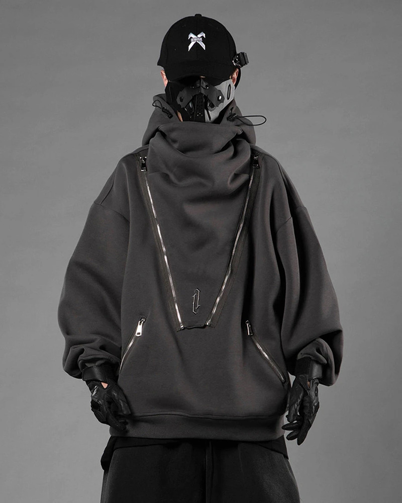 Y2K Cyberpunk Techwear Hoodie - 90S Grunge, Retro Style, Y2K Summer & Party Outfits