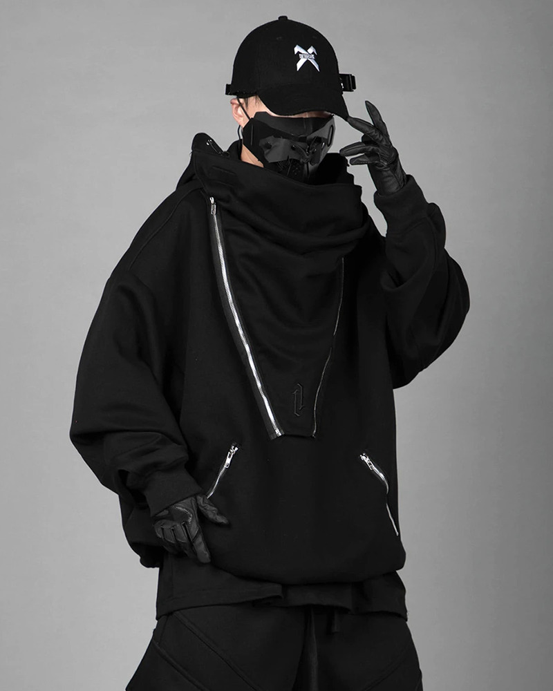 Y2K Cyberpunk Techwear Hoodie - 90S Grunge, Retro Style, Y2K Summer & Party Outfits