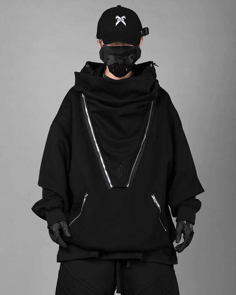Y2K Cyberpunk Techwear Hoodie - 90S Grunge, Retro Style, Y2K Summer & Party Outfits