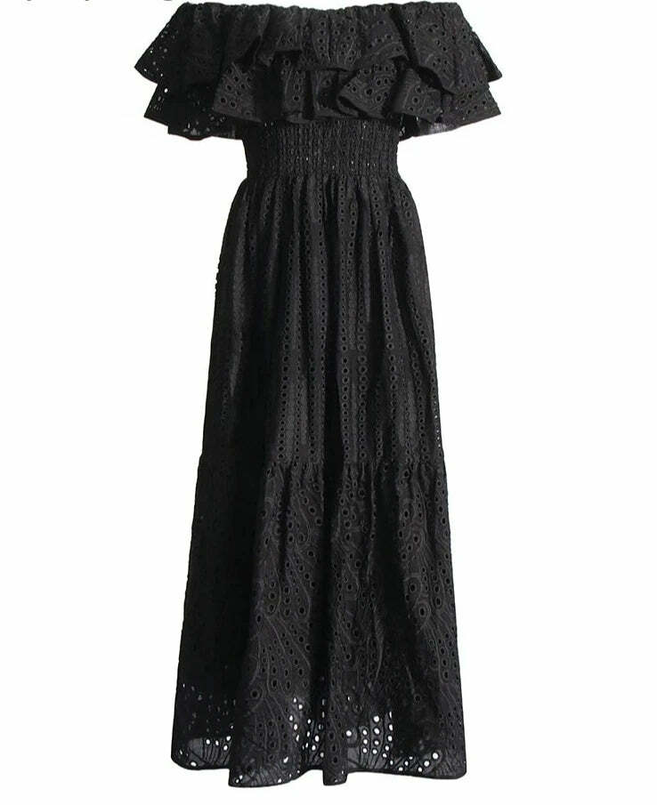 Y2K Daisy Maxi Dress - Retro 90S Grunge Summer Outfit, Pastel Goth, Y2K Party Fashion