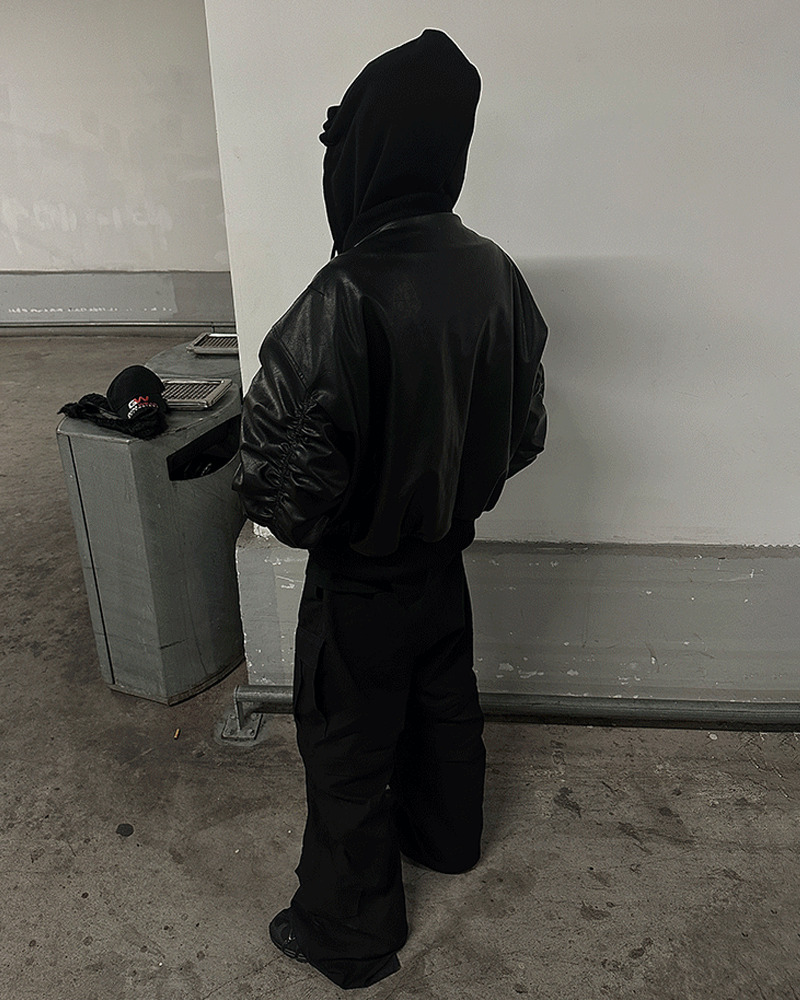 Y2K Faux Leather Oversized Bomber Jacket - 90S Grunge, Retro Style, Y2K Fashion Must-Have