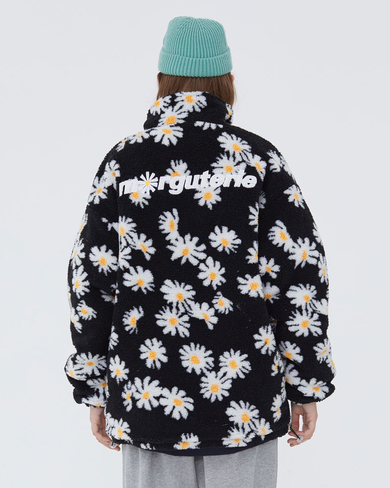 Y2K Flower Fleece Jacket - Retro 90S Grunge, Summer Outfits, Pastel Goth, Y2K Fashion