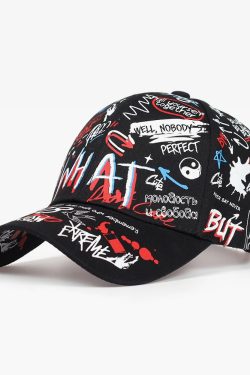Y2K Graffiti Baseball Cap - Retro 90S Grunge, Hip Hop, And Pastel Goth Summer Fashion