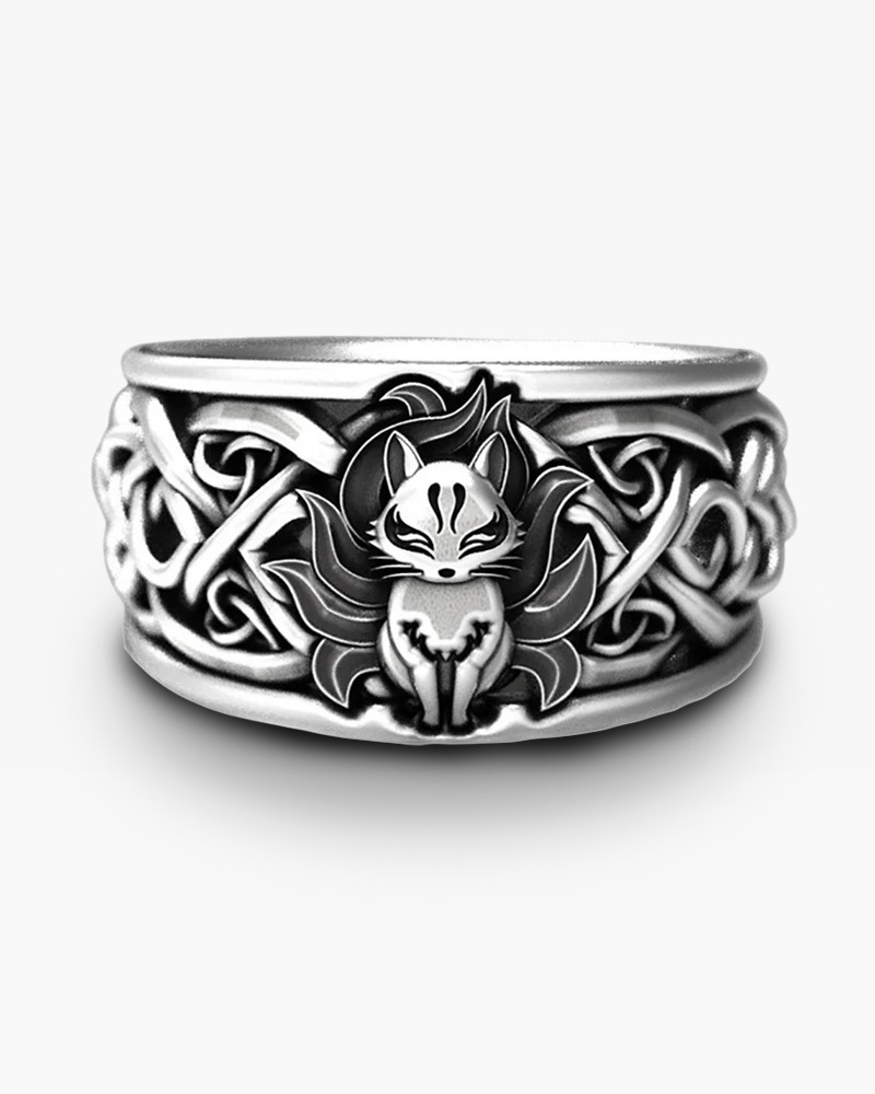 Y2K Grunge & 90S Fashion Nine Tailed Fox Ring - Retro, Gothic, And Popstar Style Accessory