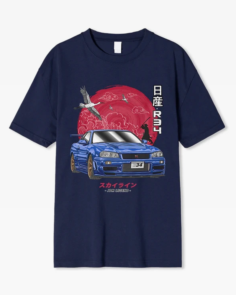 Y2K Grunge & 90S Retro Nissan Skyline R34 Shirt - Perfect For Y2K Summer & Party Outfits