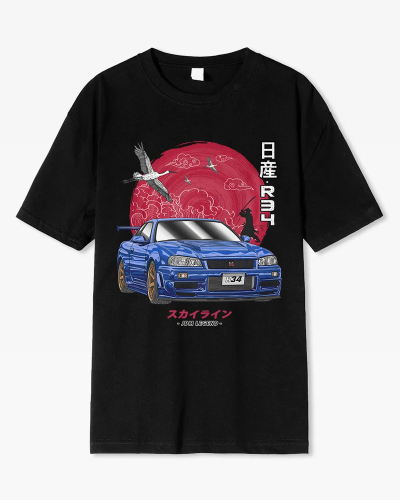 Y2K Grunge & 90S Retro Nissan Skyline R34 Shirt - Perfect For Y2K Summer & Party Outfits