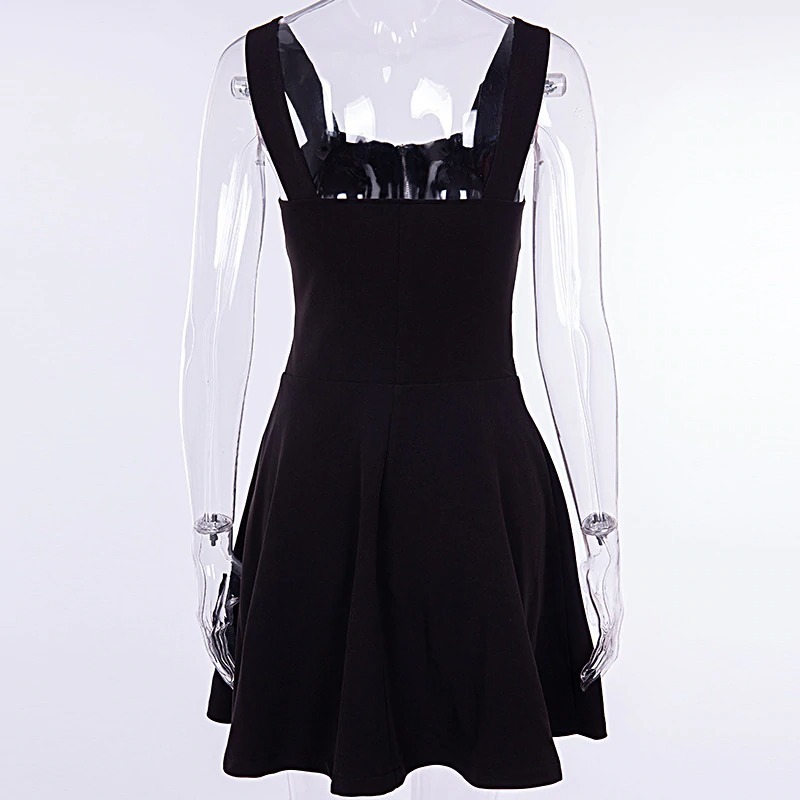 Y2K Grunge A-Line Zipper Dress - 90S Summer Outfit, Retro Style, Y2K Party & Club Fashion