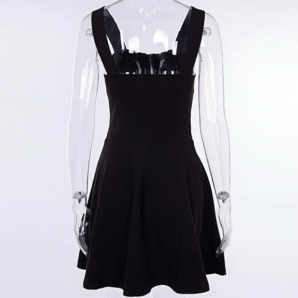 Y2K Grunge A-Line Zipper Dress - 90S Summer Outfit, Retro Style, Y2K Party & Club Fashion