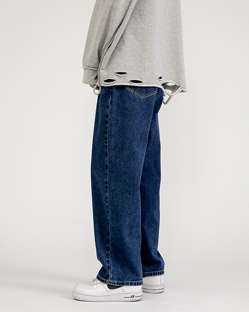 Y2K Grunge Baggy Dark Blue Jeans - Retro 90S Fashion, Summer Y2K Outfits, Gothic Y2K Style