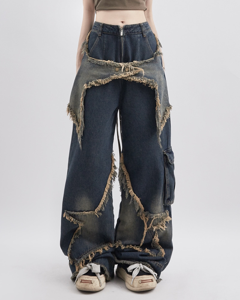 Y2K Grunge Baggy Star Jeans - Retro 90S Fashion, Summer Outfits, And Hip Hop Style