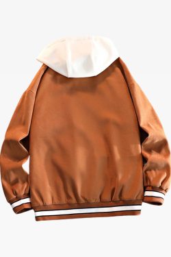 Y2K Grunge Baseball Jacket With Hood - Retro 90S Fashion, Summer Y2K Outfits, Pastel Goth Style