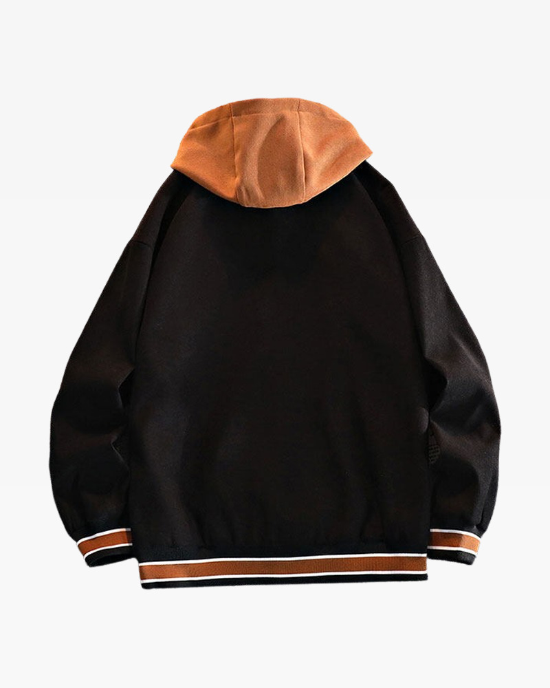 Y2K Grunge Baseball Jacket With Hood - Retro 90S Fashion, Summer Y2K Outfits, Pastel Goth Style