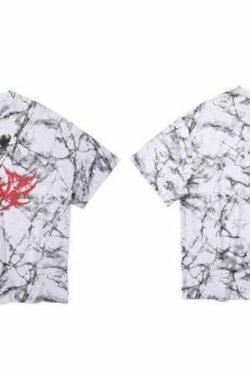 Y2K Grunge Bat Print T-Shirt - Retro 90S Fashion, Summer Y2K Outfits, Gothic Y2K Style