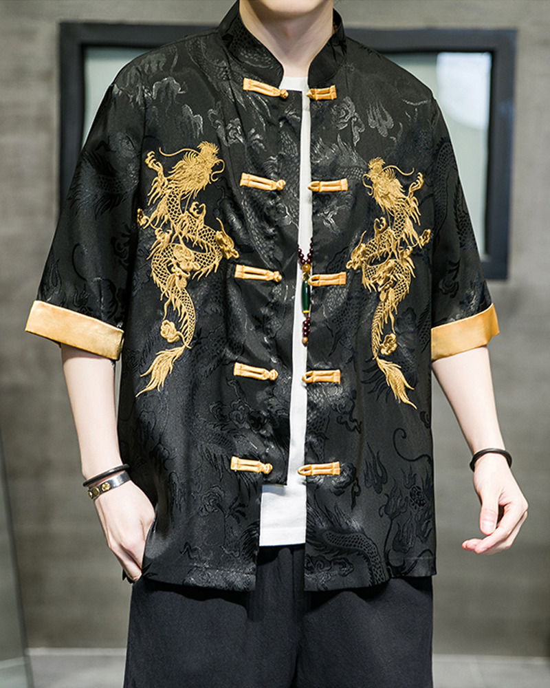 Y2K Grunge Black And Gold Kimono Cardigan - Retro 90S Summer Outfit, Gothic Y2K Fashion