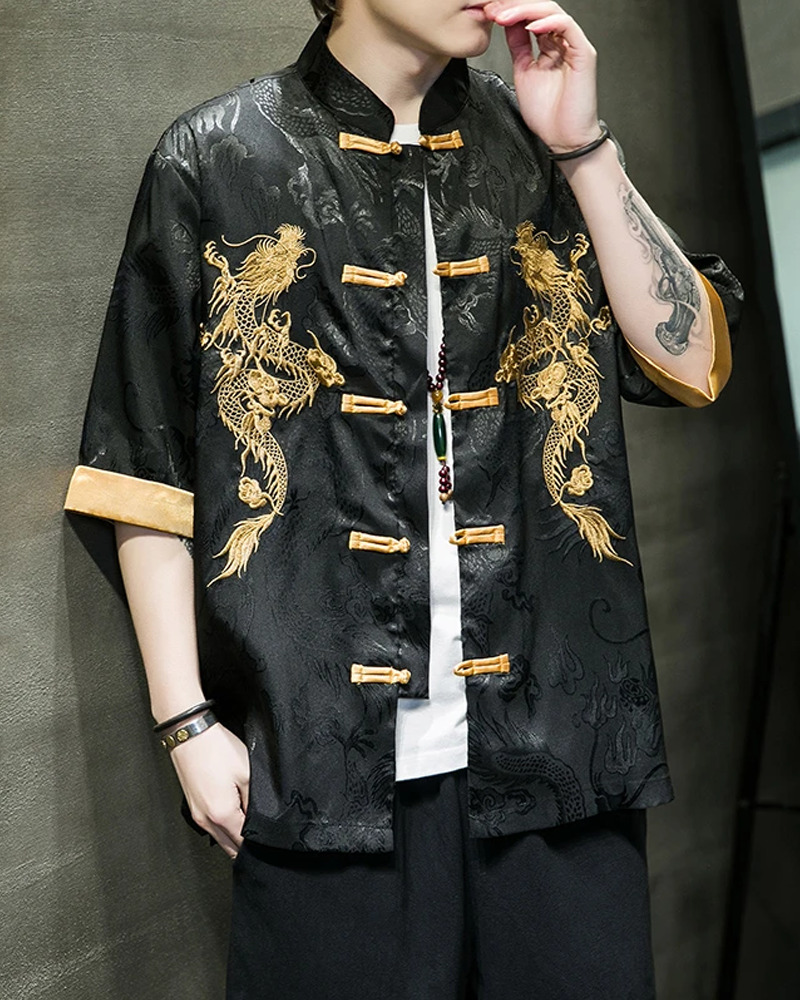 Y2K Grunge Black And Gold Kimono Cardigan - Retro 90S Summer Outfit, Gothic Y2K Fashion