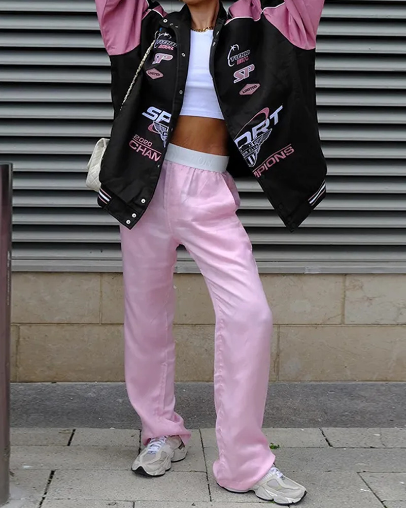 Y2K Grunge Black And Pink Racer Jacket - 90S Fashion, Retro Style, Y2K Club Outfits