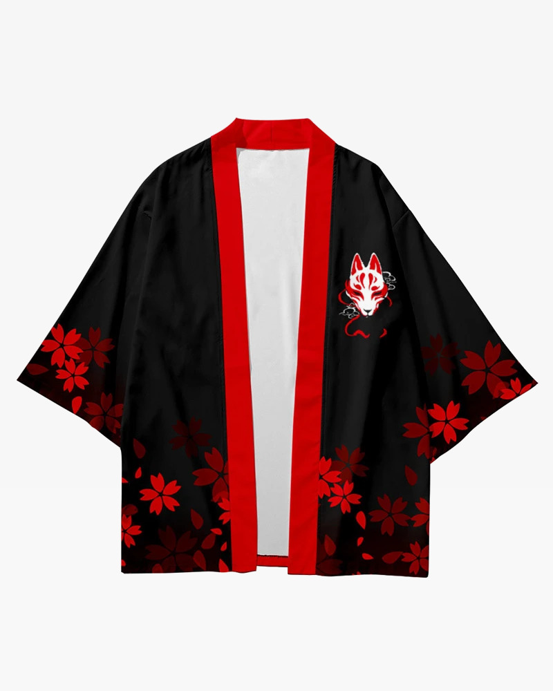 Y2K Grunge Black And Red Haori - Retro 90S Fashion, Summer Outfits, And Gothic Y2K Style