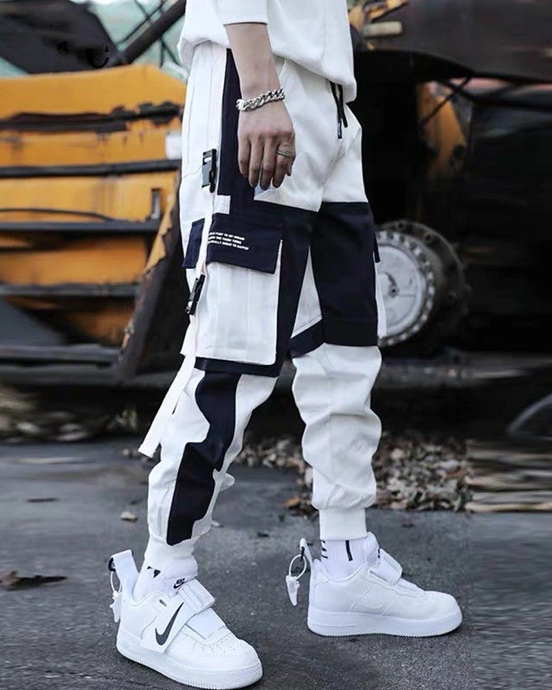 Y2K Grunge Black And White Cargo Pants - 90S Retro Style, Y2K Fashion, Summer Outfits