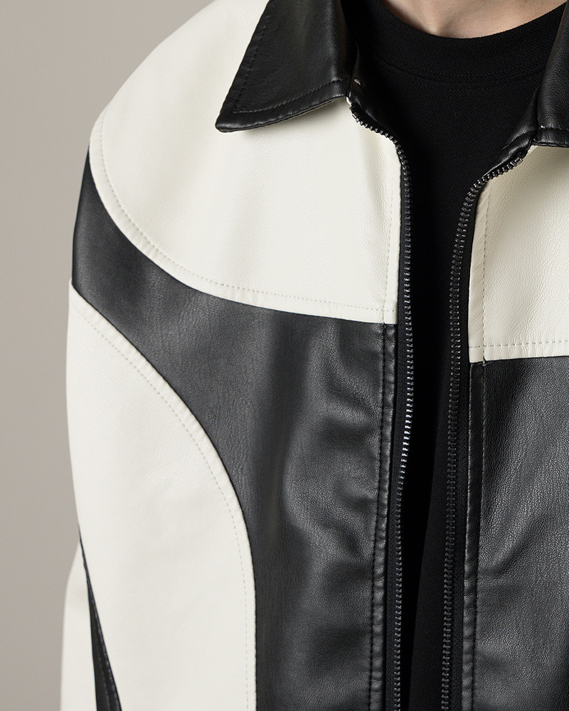 Y2K Grunge Black And White Leather Jacket - Retro 90S Fashion, Summer Y2K Outfits