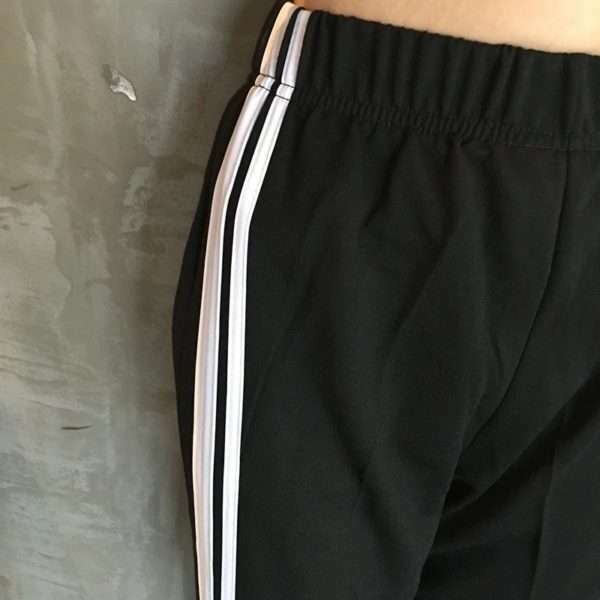 Y2K Grunge Black Ankle Cut Elastic Pants - Retro 90S Aesthetic Summer Outfit