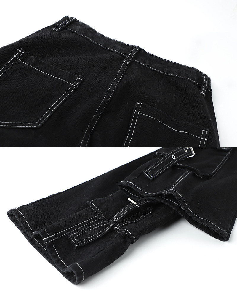 Y2K Grunge Black Cargo Baggy Jeans - 90S Retro Summer Outfit, Y2K Fashion Essentials