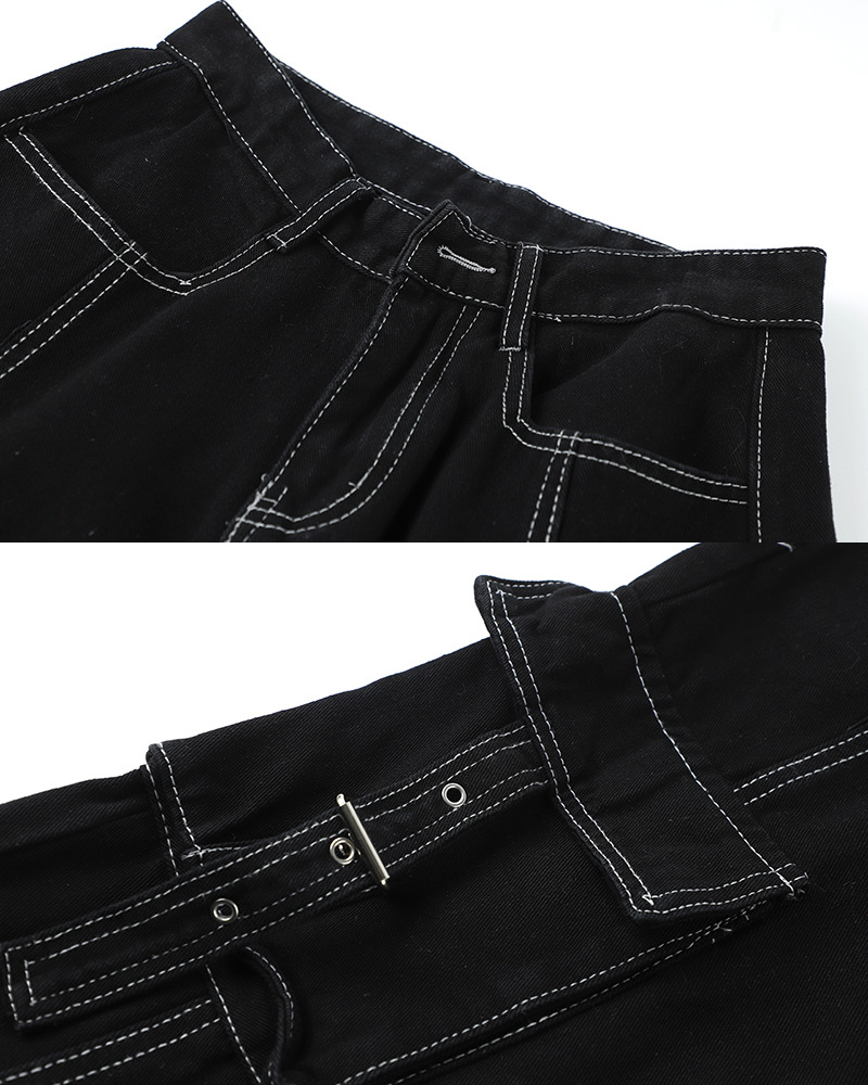 Y2K Grunge Black Cargo Baggy Jeans - 90S Retro Summer Outfit, Y2K Fashion Essentials