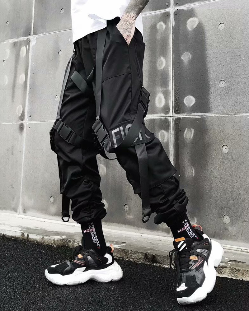 Y2K Grunge Black Cargo Pants - Retro 90S Streetwear, Summer Y2K Outfits, Gothic Y2K Fashion