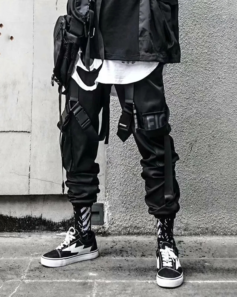 Y2K Grunge Black Cargo Pants - Retro 90S Streetwear, Summer Y2K Outfits, Gothic Y2K Fashion