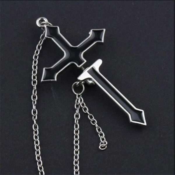 Y2K Grunge Black Cross Long Chain Earrings - Retro 90S Fashion, Gothic Y2K, Pastel Goth Style