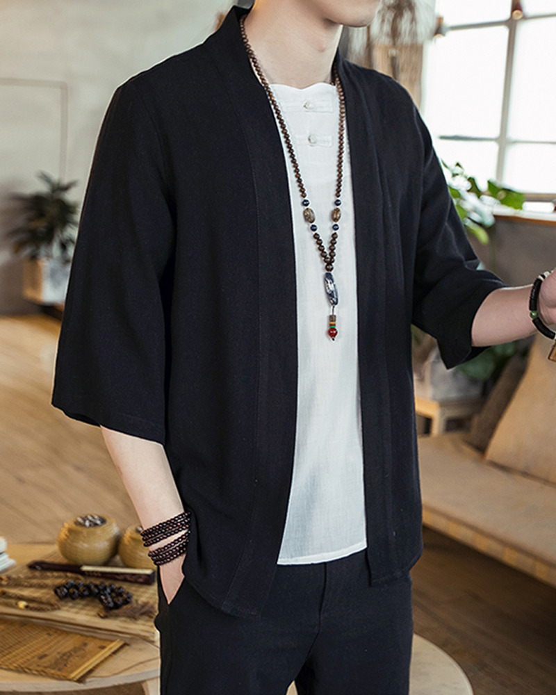 Y2K Grunge Black Kimono Cardigan - 90S Retro Summer Outfit, Gothic Y2K Fashion