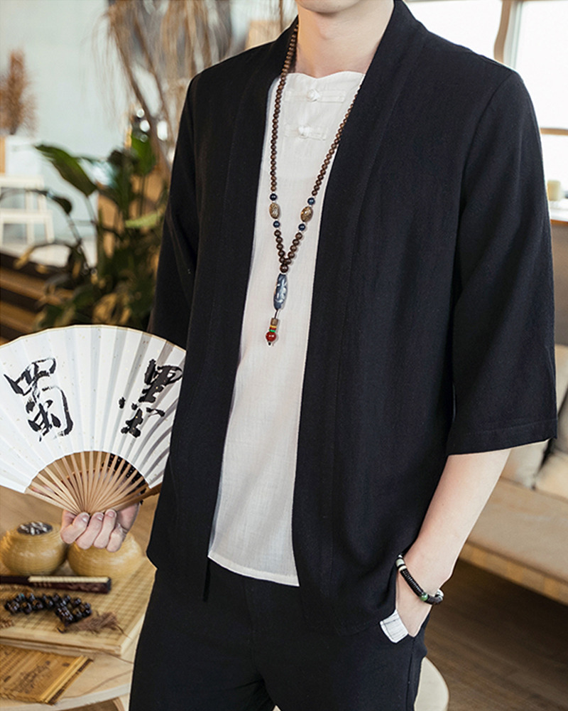 Y2K Grunge Black Kimono Cardigan - 90S Retro Summer Outfit, Gothic Y2K Fashion