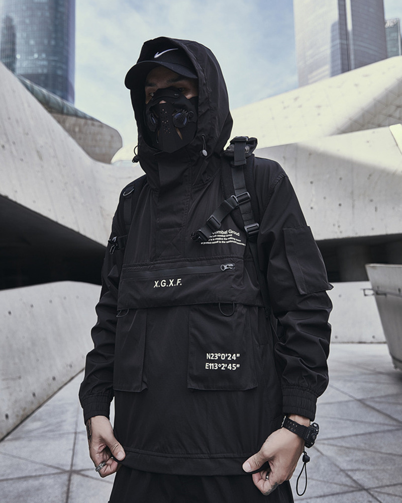 Y2K Grunge Black Techwear Jacket - 90S Fashion, Retro Style, Gothic Y2K, Summer Y2K Outfits