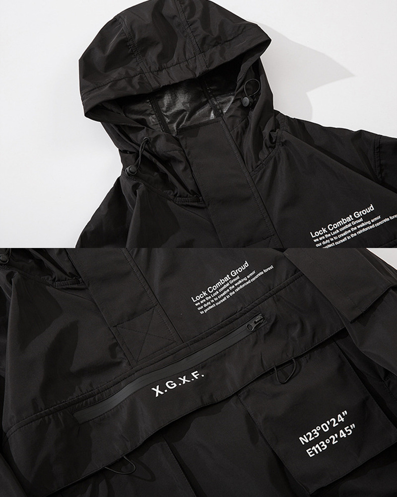 Y2K Grunge Black Techwear Jacket - 90S Fashion, Retro Style, Gothic Y2K, Summer Y2K Outfits