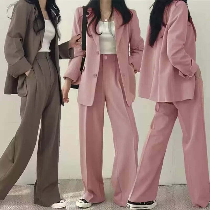 Y2K Grunge Blazer Pant Set - Retro 90S Fashion Long Sleeve 2-Piece Outfit For Women