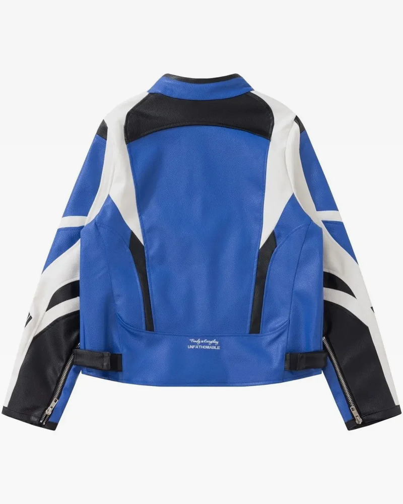 Y2K Grunge Blue Racing Jacket - 90S Retro Summer Outfit, Y2K Club & Party Fashion
