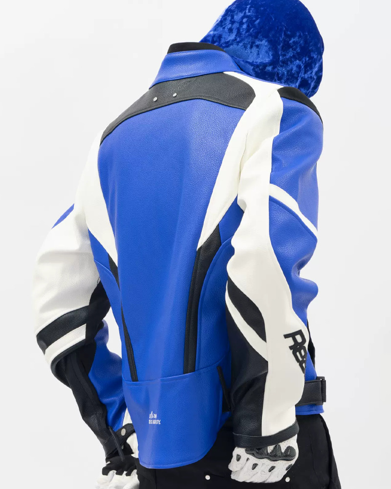 Y2K Grunge Blue Racing Jacket - 90S Retro Summer Outfit, Y2K Club & Party Fashion