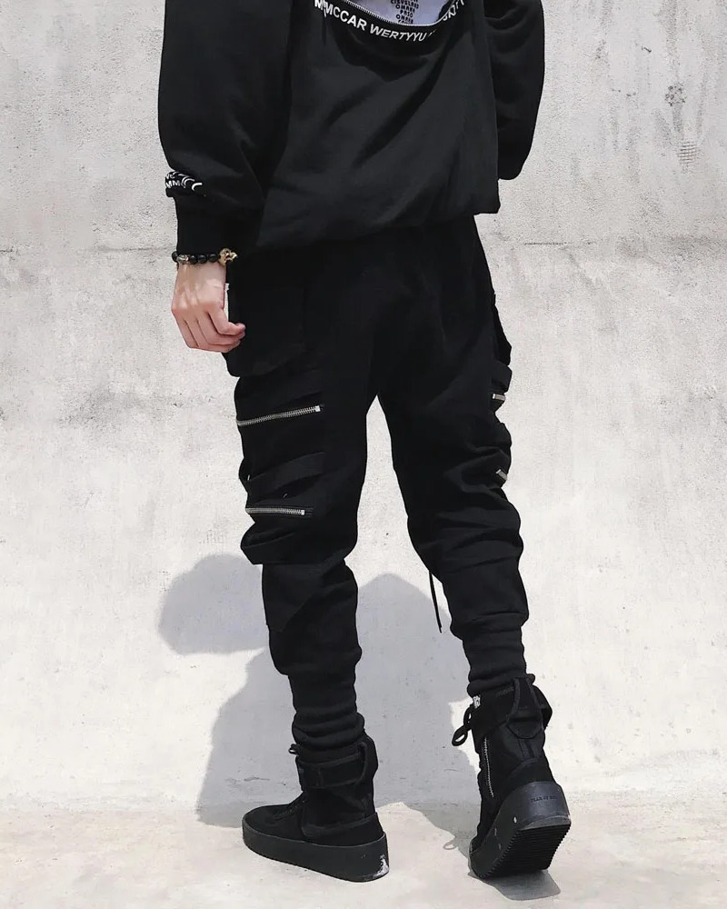 Y2K Grunge Cargo Pants With Zip Pockets - 90S Retro Summer Outfit For Women