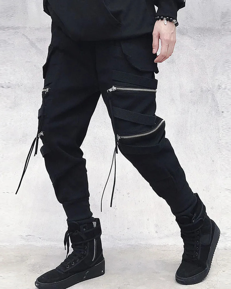 Y2K Grunge Cargo Pants With Zip Pockets - 90S Retro Summer Outfit For Women