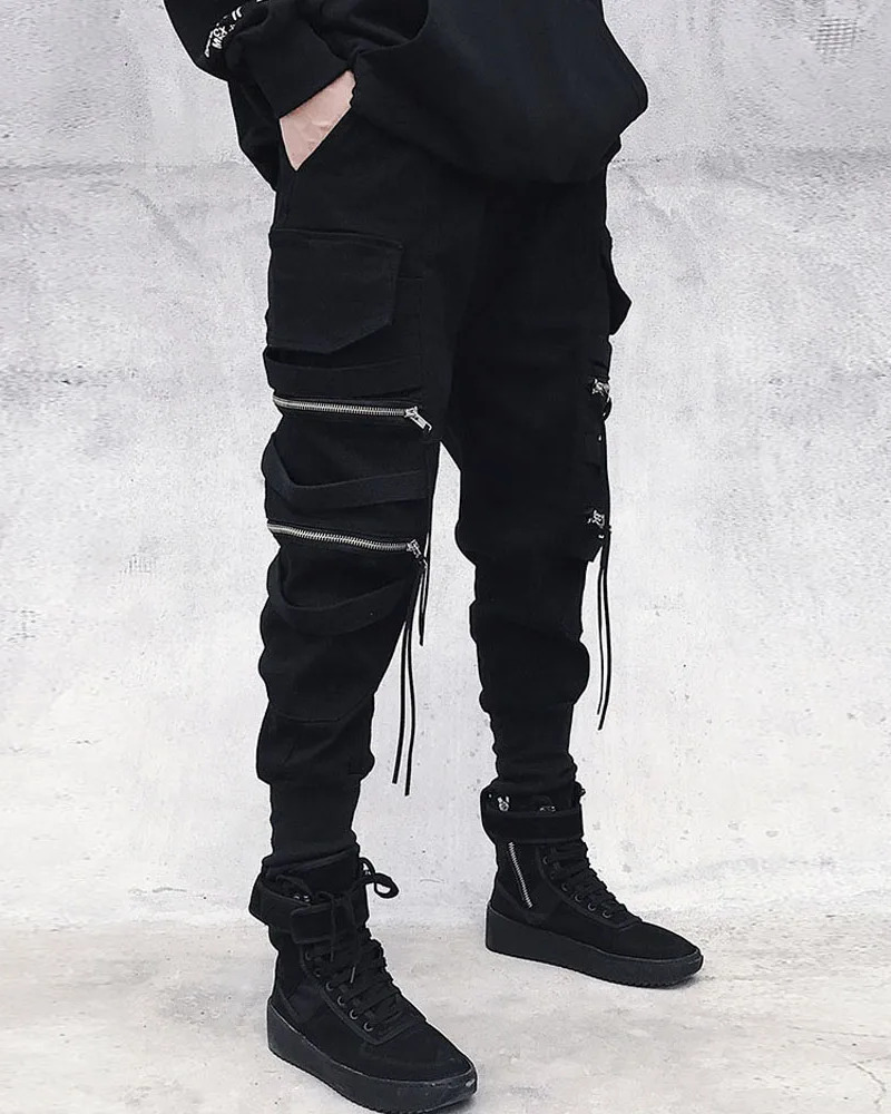 Y2K Grunge Cargo Pants With Zip Pockets - 90S Retro Summer Outfit For Women