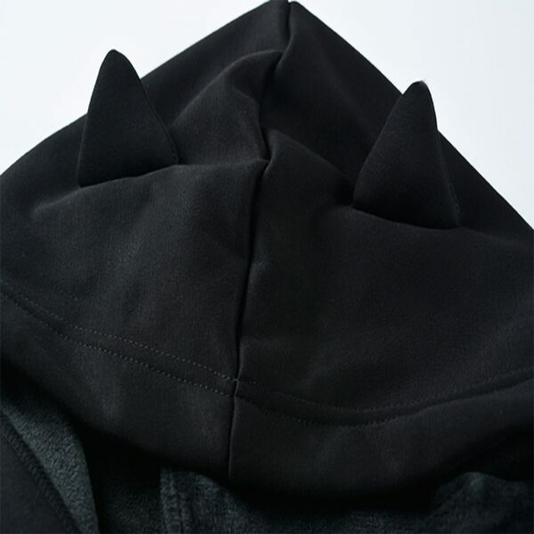 Y2K Grunge Cat Ear Hoodie - Retro 90S Fashion, Gothic Y2K, Summer Y2K Outfits